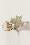 Parts of Four Plus Earring Collection Handmade Cross Earrings PS4-1035-1-MA-YGCY 12mm Matte Sterling Silver PPOF23